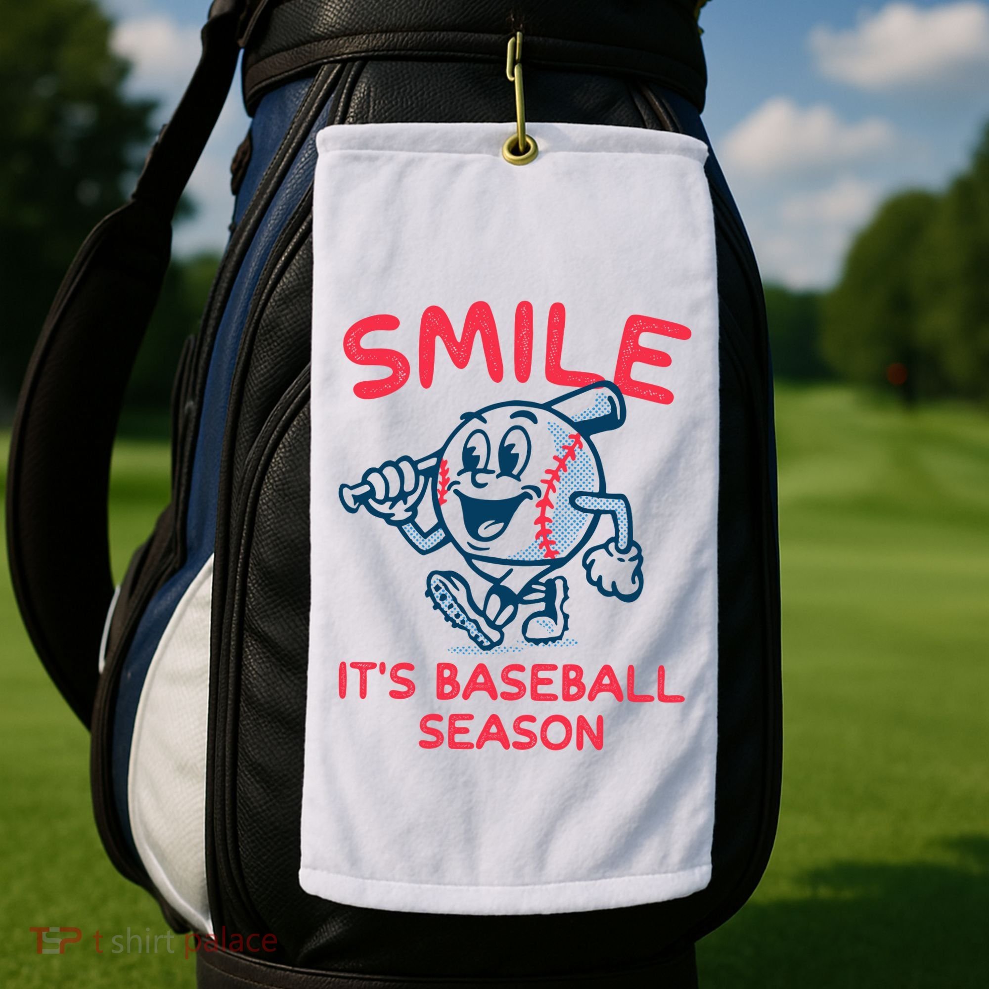 Funny Smile ItS Baseball Season Wo Golf Towel