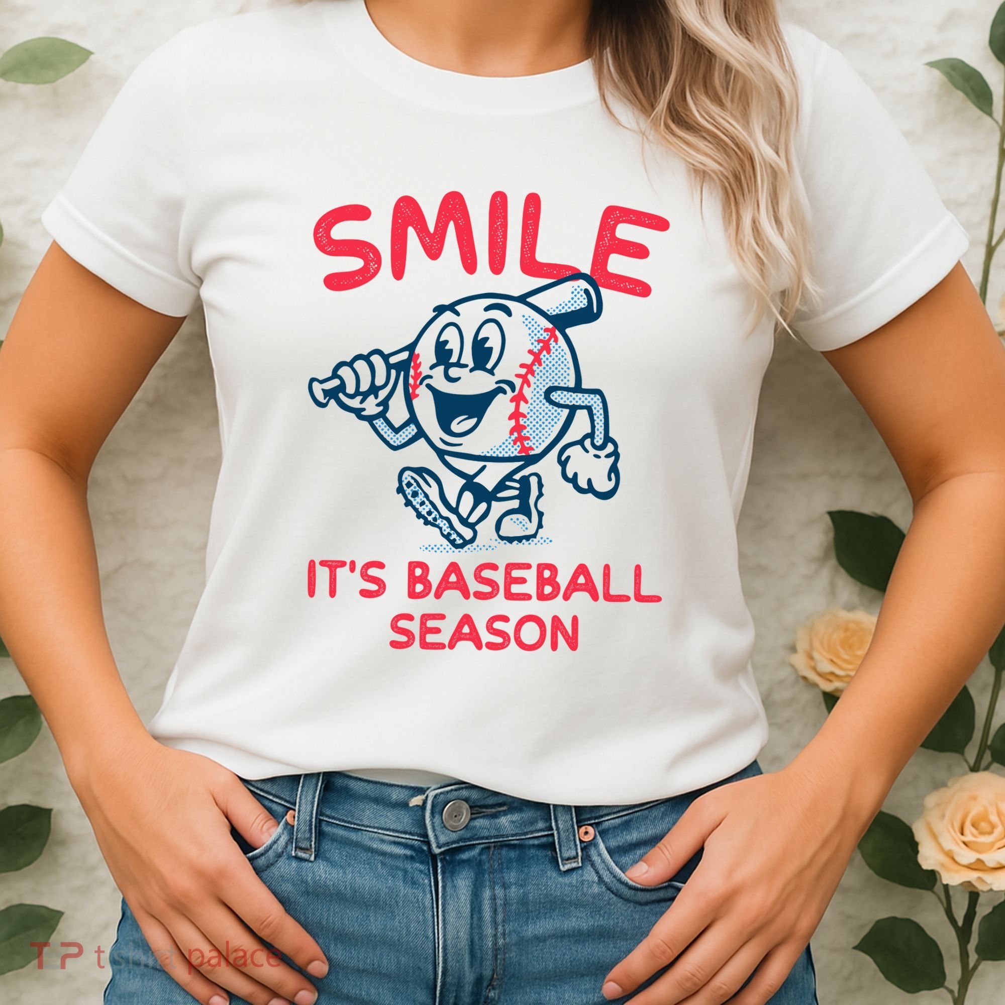 Funny Smile ItS Baseball Season Wo Women's T-Shirt