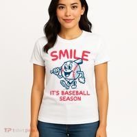 Funny Smile ItS Baseball Season Wo Women's T-Shirt thumb 4
