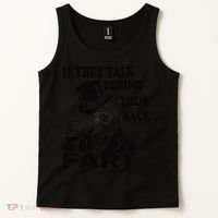 Funny Sayings If They Talk Behind Your Back Fart Wolf Tank Top thumb 2