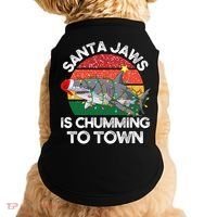 Funny Santa Jaws Shark Christmas Lights Sharkmas Xmas Retro Great Gift Doggie Tank thumb 0