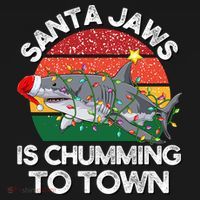 Funny Santa Jaws Shark Christmas Lights Sharkmas Xmas Retro Great Gift Bucket Hat thumb 4