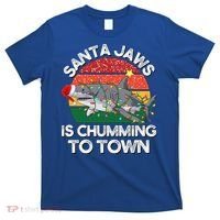 Funny Santa Jaws Shark Christmas Lights Sharkmas Xmas Retro Great Gift T-Shirt thumb 0