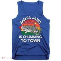 Funny Santa Jaws Shark Christmas Lights Sharkmas Xmas Retro Great Gift Tank Top thumb 0