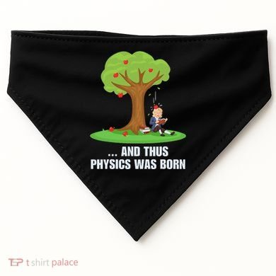 Funny Science Joke Apple Falling On Isaac Newton Physics Fun USA-Made Doggie Bandana