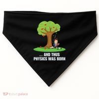 Funny Science Joke Apple Falling On Isaac Newton Physics Fun USA-Made Doggie Bandana thumb 0