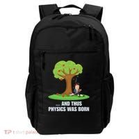 Funny Science Joke Apple Falling On Isaac Newton Physics Fun Backpack thumb 0