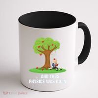 Funny Science Joke Apple Falling On Isaac Newton Physics Fun Coffee Mug thumb 1