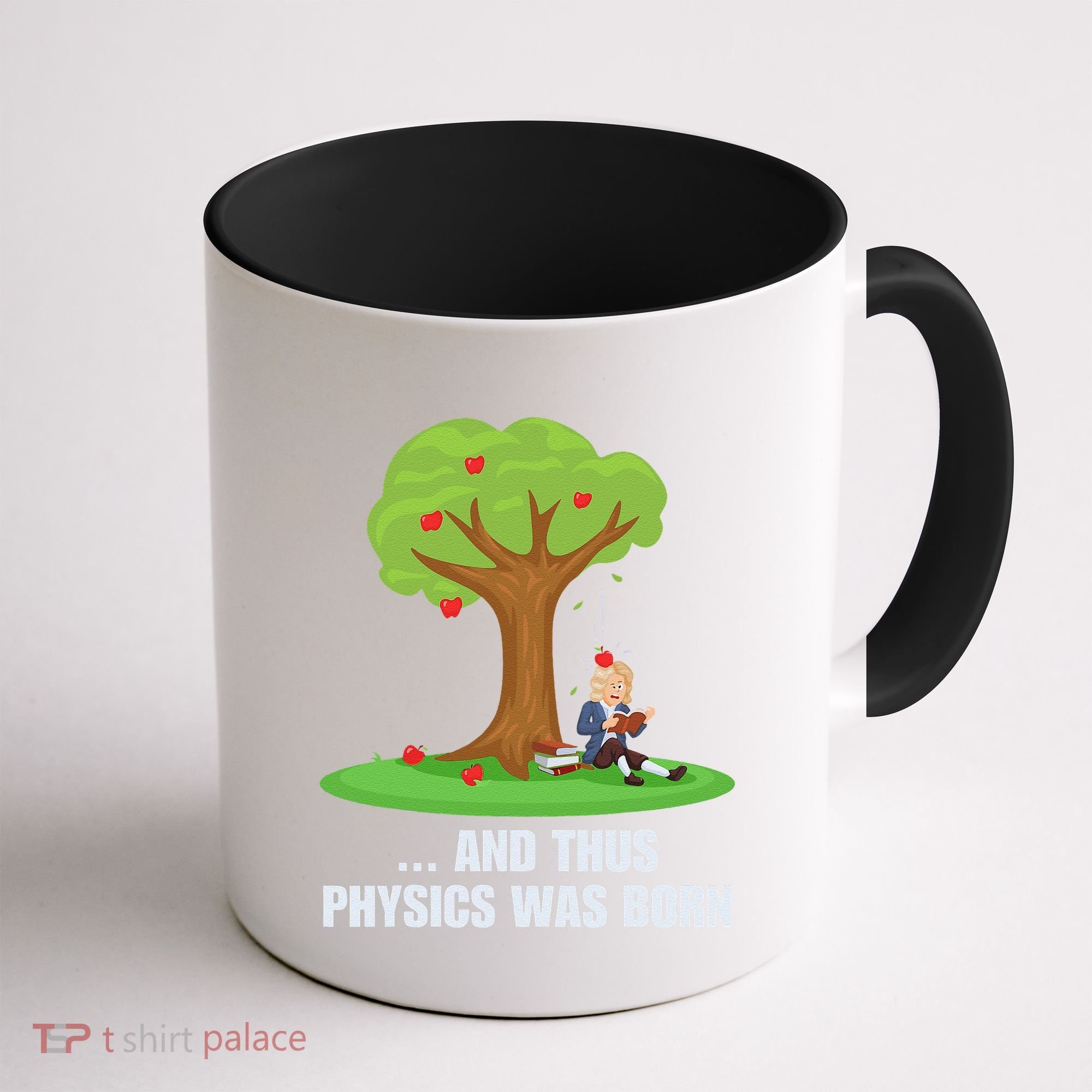 Funny Science Joke Apple Falling On Isaac Newton Physics Fun Coffee Mug