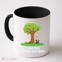 Funny Science Joke Apple Falling On Isaac Newton Physics Fun Coffee Mug thumb 0