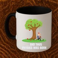 Funny Science Joke Apple Falling On Isaac Newton Physics Fun Coffee Mug thumb 2