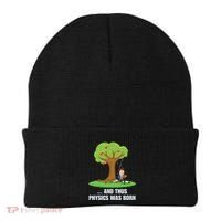 Funny Science Joke Apple Falling On Isaac Newton Physics Fun Beanie thumb 0