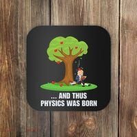 Funny Science Joke Apple Falling On Isaac Newton Physics Fun Coaster thumb 0