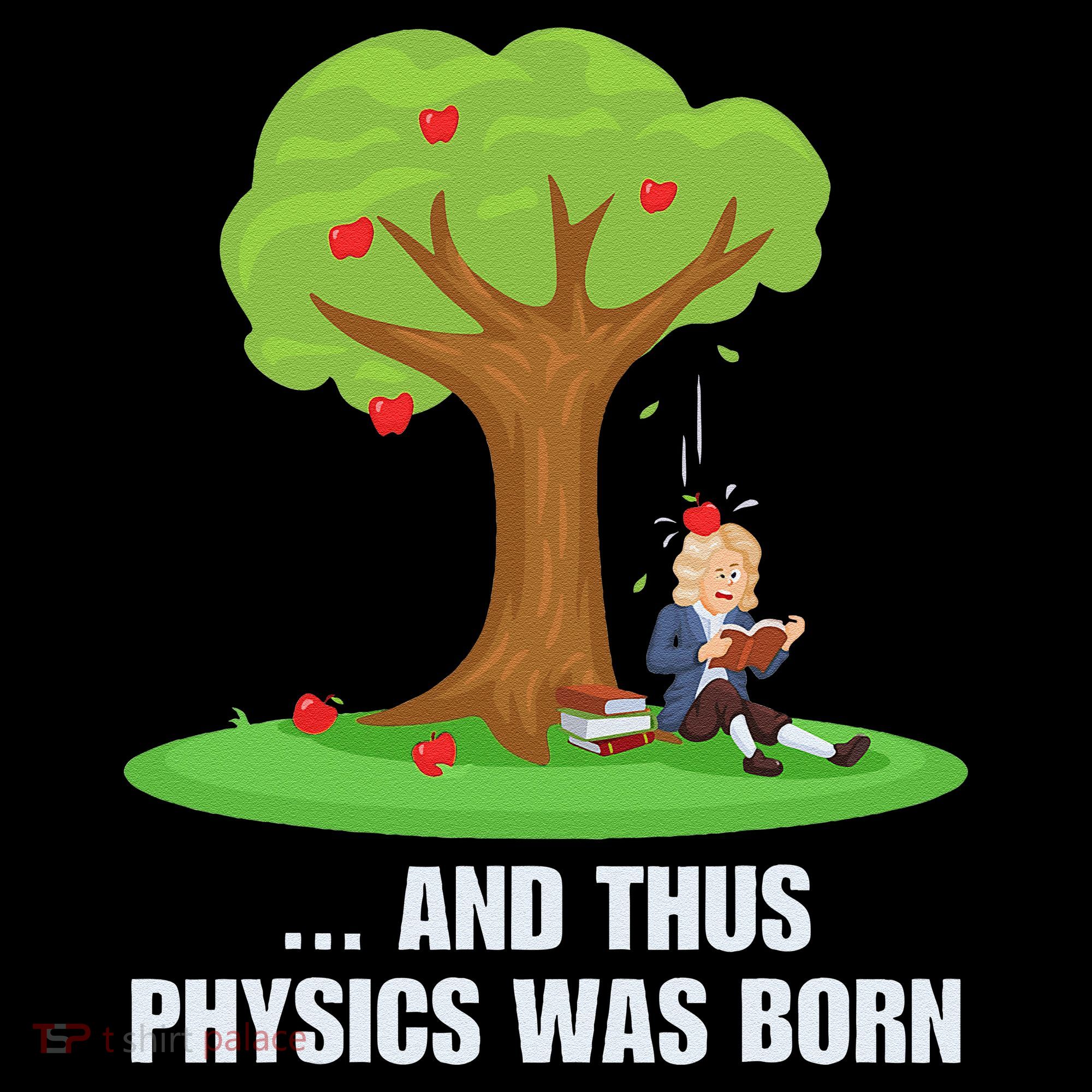 Funny Science Joke Apple Falling On Isaac Newton Physics Fun Women's Hoodie