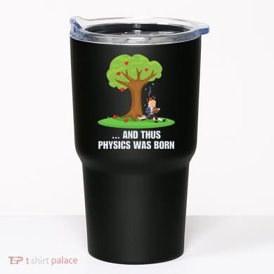 Funny Science Joke Apple Falling On Isaac Newton Physics Fun Tumbler