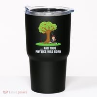 Funny Science Joke Apple Falling On Isaac Newton Physics Fun Tumbler thumb 0