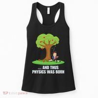 Funny Science Joke Apple Falling On Isaac Newton Physics Fun Women's Tank Top thumb 0