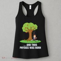 Funny Science Joke Apple Falling On Isaac Newton Physics Fun Women's Tank Top thumb 3