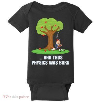 Funny Science Joke Apple Falling On Isaac Newton Physics Fun Baby Bodysuit
