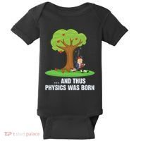 Funny Science Joke Apple Falling On Isaac Newton Physics Fun Baby Bodysuit thumb 0