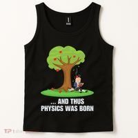 Funny Science Joke Apple Falling On Isaac Newton Physics Fun Tank Top thumb 2