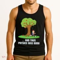 Funny Science Joke Apple Falling On Isaac Newton Physics Fun Tank Top thumb 3