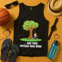 Funny Science Joke Apple Falling On Isaac Newton Physics Fun Tank Top thumb 4