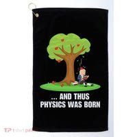 Funny Science Joke Apple Falling On Isaac Newton Physics Fun Golf Towel thumb 0
