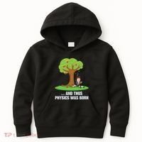 Funny Science Joke Apple Falling On Isaac Newton Physics Fun Kids Hoodie thumb 0
