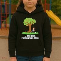 Funny Science Joke Apple Falling On Isaac Newton Physics Fun Kids Hoodie thumb 3