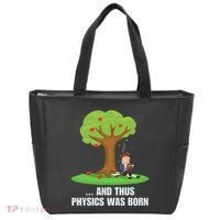 Funny Science Joke Apple Falling On Isaac Newton Physics Fun Tote Bag thumb 0