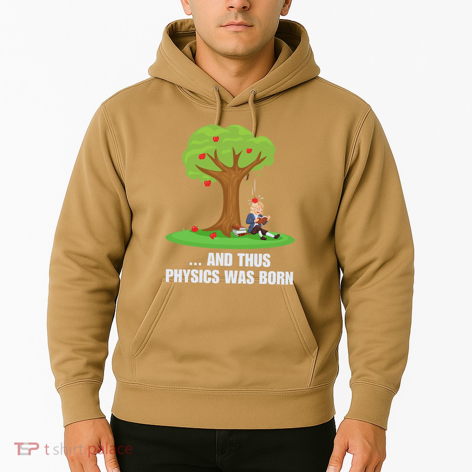 Funny Science Joke Apple Falling On Isaac Newton Physics Fun Hoodie