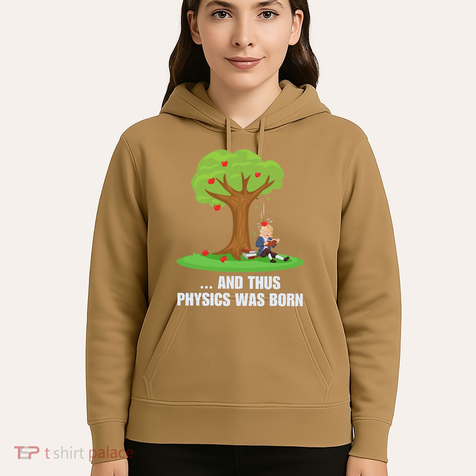 Funny Science Joke Apple Falling On Isaac Newton Physics Fun Hoodie