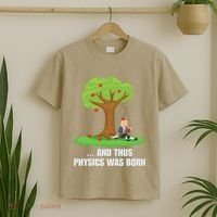 Funny Science Joke Apple Falling On Isaac Newton Physics Fun T-Shirt thumb 2
