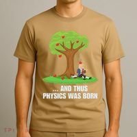Funny Science Joke Apple Falling On Isaac Newton Physics Fun T-Shirt thumb 3
