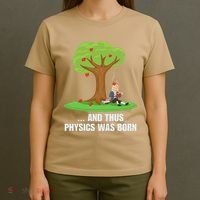 Funny Science Joke Apple Falling On Isaac Newton Physics Fun T-Shirt thumb 4