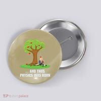 Funny Science Joke Apple Falling On Isaac Newton Physics Fun Button thumb 0