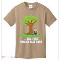 Funny Science Joke Apple Falling On Isaac Newton Physics Fun Kids T-Shirt thumb 0