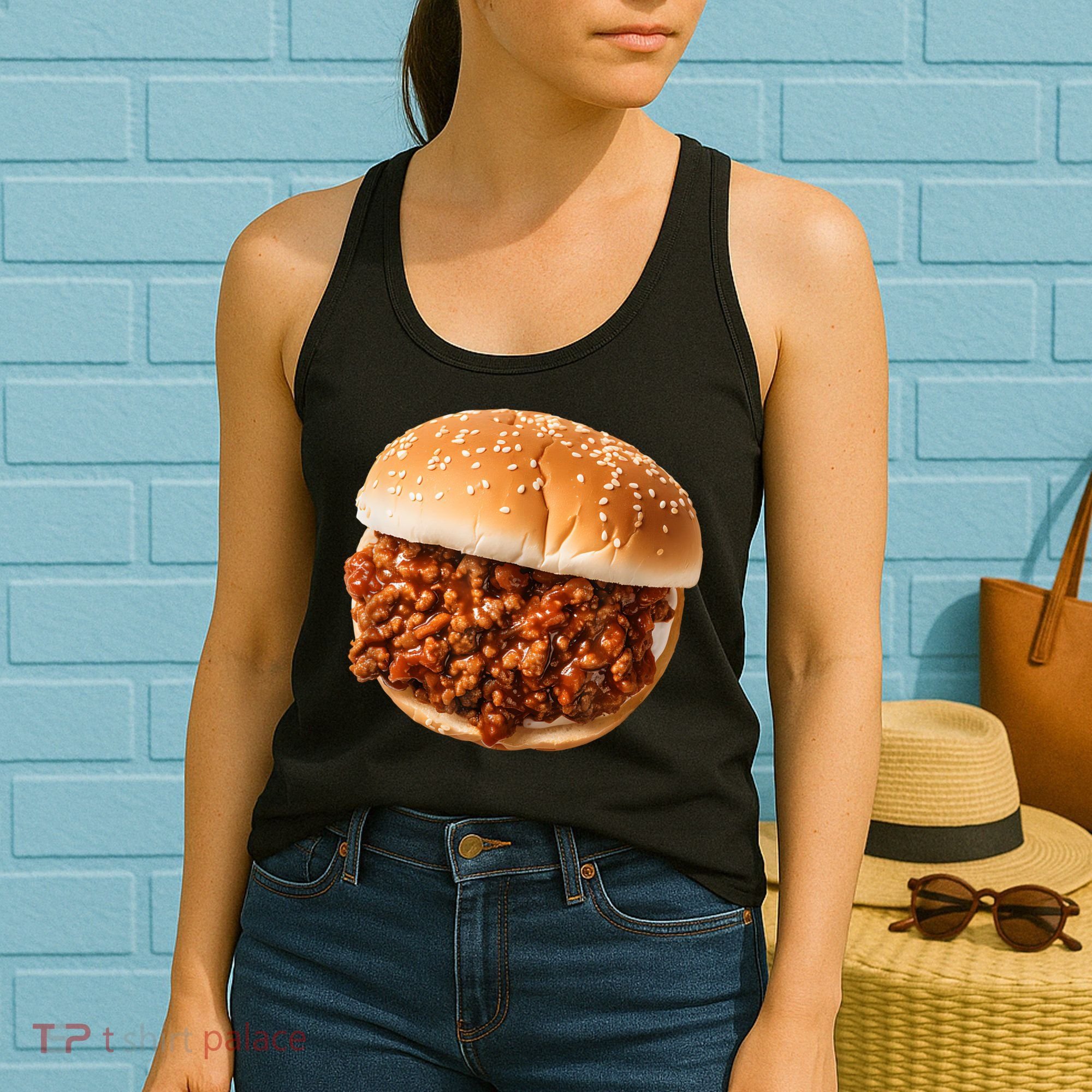 Funny Sloppy Joe Sandwich Lunchlady Food Halloween Costume Women's Tank Top