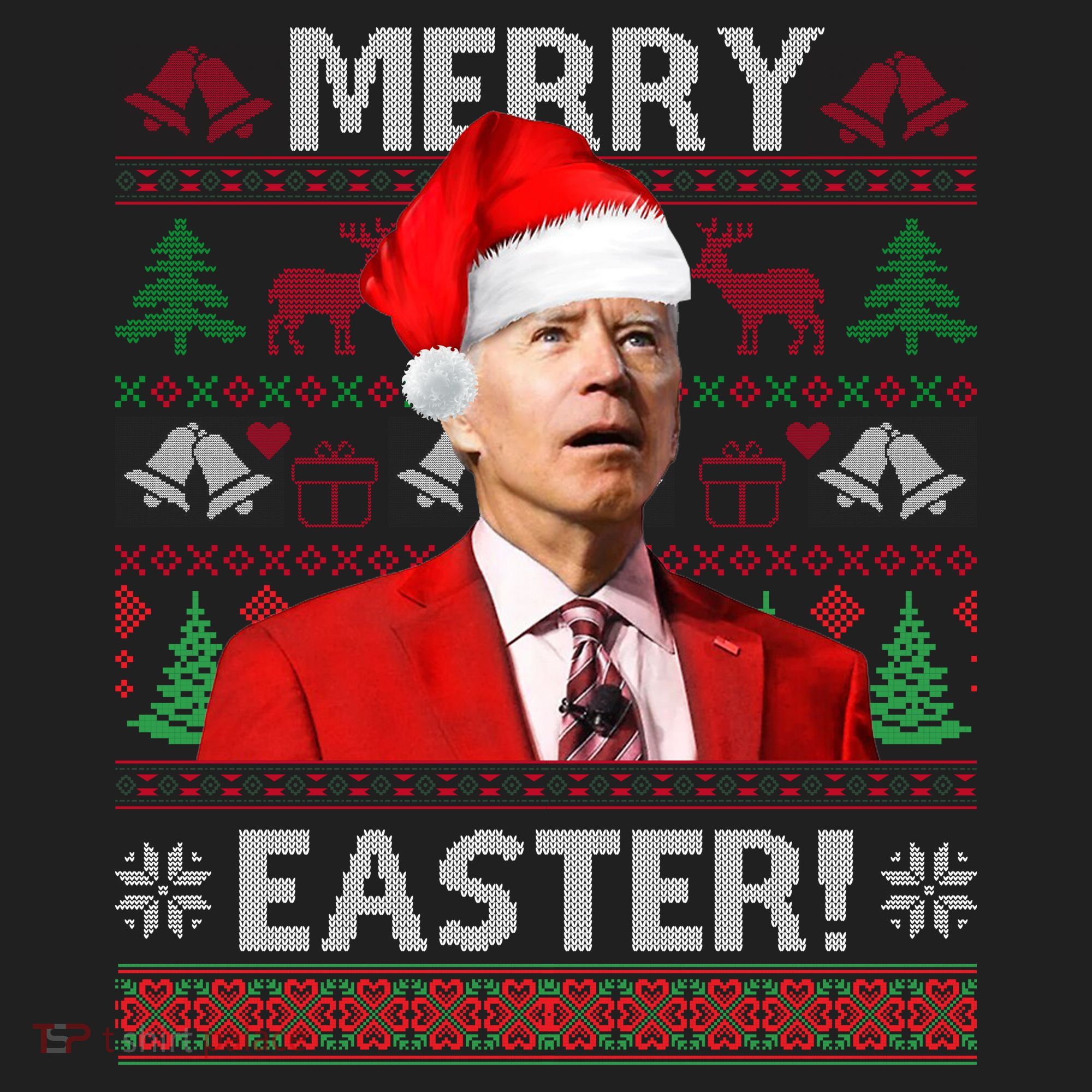 Funny Santa Joe Biden Merry Easter Ugly Christmas Women's Sweatshirt