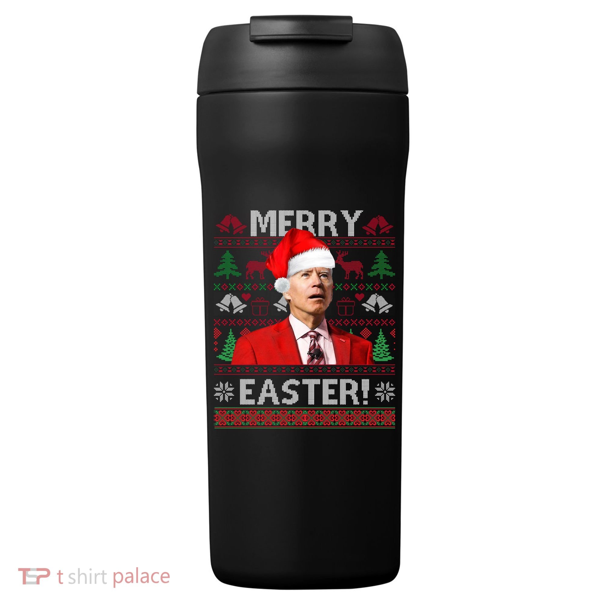 Funny Santa Joe Biden Merry Easter Ugly Christmas 24oz Duet Stainless Steel Tumbler