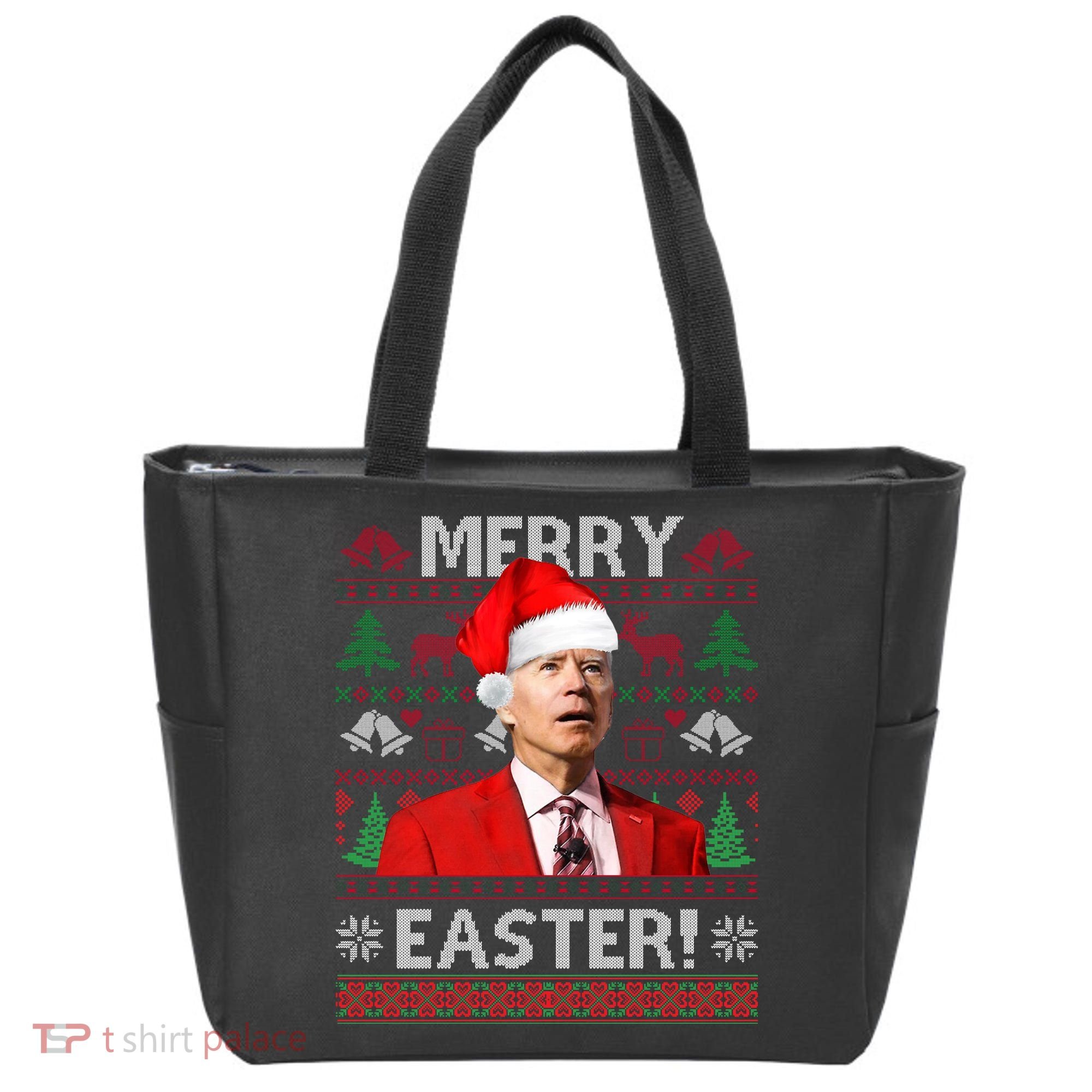Funny Santa Joe Biden Merry Easter Ugly Christmas Tote Bag