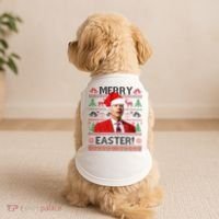 Funny Santa Joe Biden Merry Easter Ugly Christmas Doggie Tank thumb 2