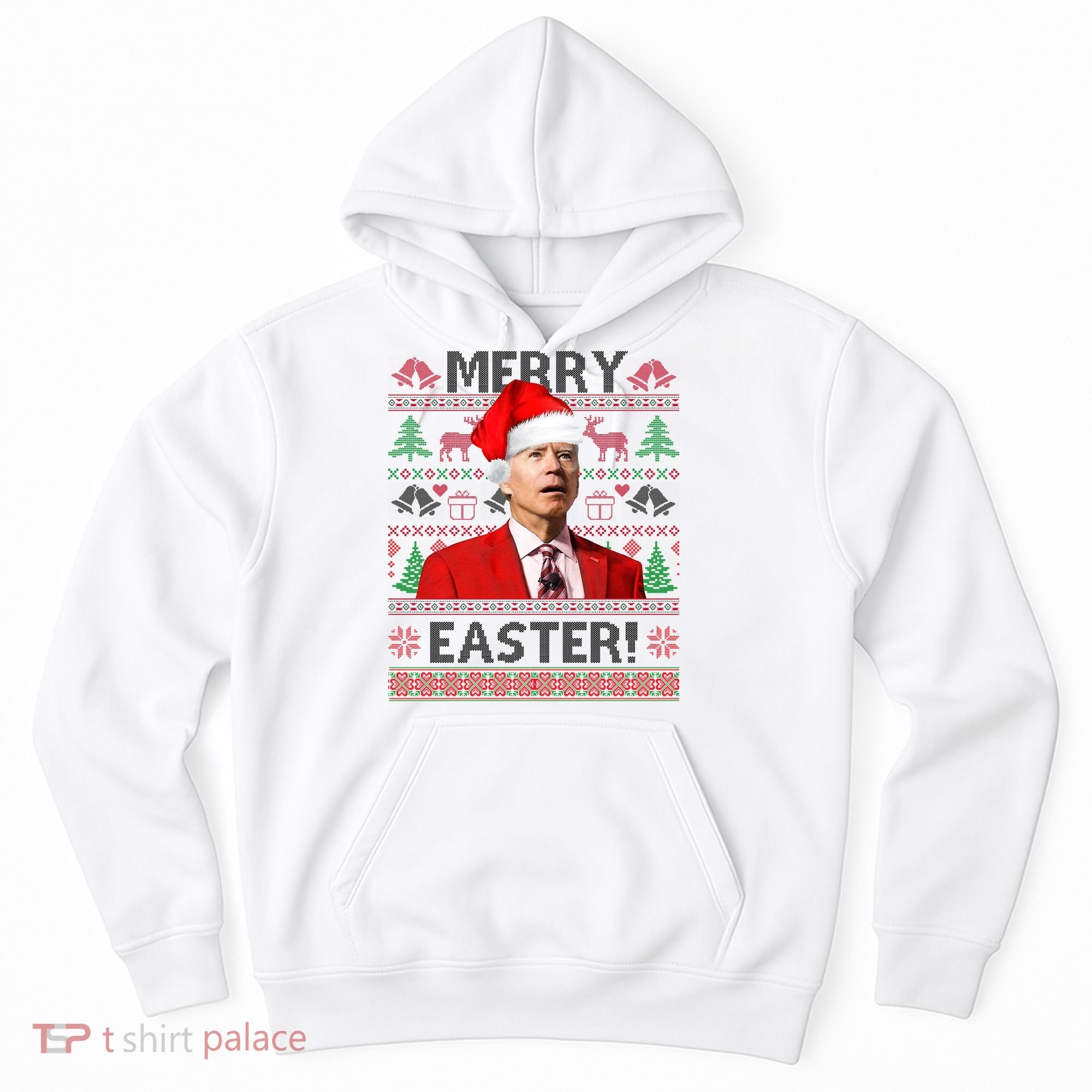 Funny Santa Joe Biden Merry Easter Ugly Christmas Hoodie