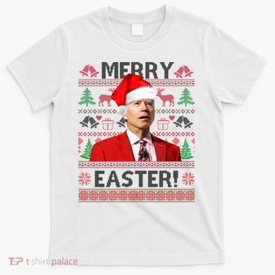 Funny Santa Joe Biden Merry Easter Ugly Christmas T-Shirt