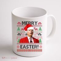 Funny Santa Joe Biden Merry Easter Ugly Christmas Coffee Mug thumb 1