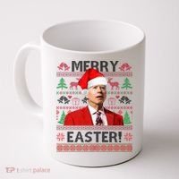 Funny Santa Joe Biden Merry Easter Ugly Christmas Coffee Mug thumb 0