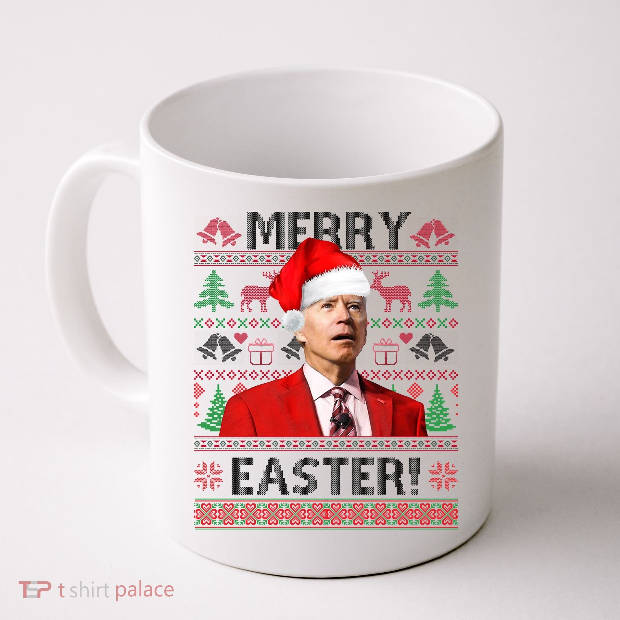 Funny Santa Joe Biden Merry Easter Ugly Christmas Coffee Mug