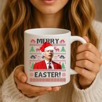 Funny Santa Joe Biden Merry Easter Ugly Christmas Coffee Mug thumb 3