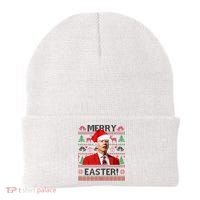 Funny Santa Joe Biden Merry Easter Ugly Christmas Beanie thumb 0